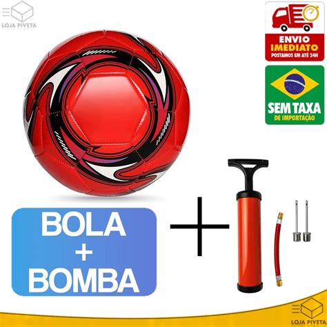 Bomba De Encher Bola Profissional - Bola de Futebol + Bomba de Encher Ar Para Campo Costurada Profissional ...