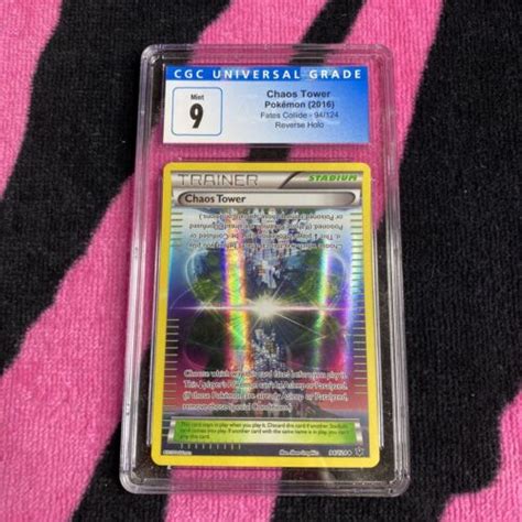 Chaos Tower 94 124 Reverse Holo 2016 Pokemon XY Fates Collide CGC