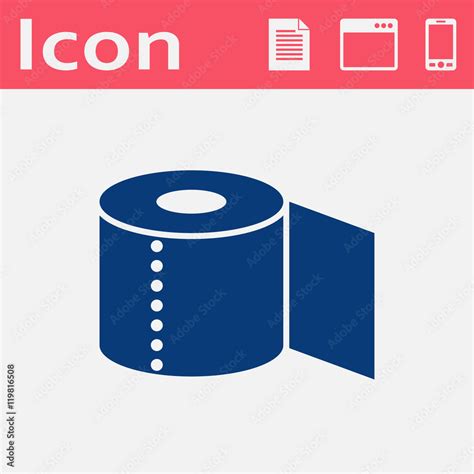 Vecteur Stock Toilet Paper Flat Icon Adobe Stock