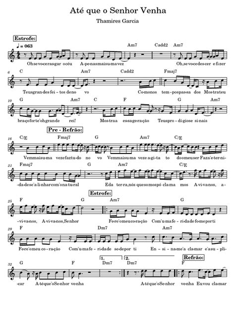 Letra De Davi Fernandes Até Que O Senhor Venha - Letra de "Até que o Senhor Venha" | PDF
