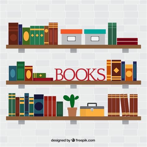 Bookshelves Filled With Books Vectors And Illustrations For Free Download