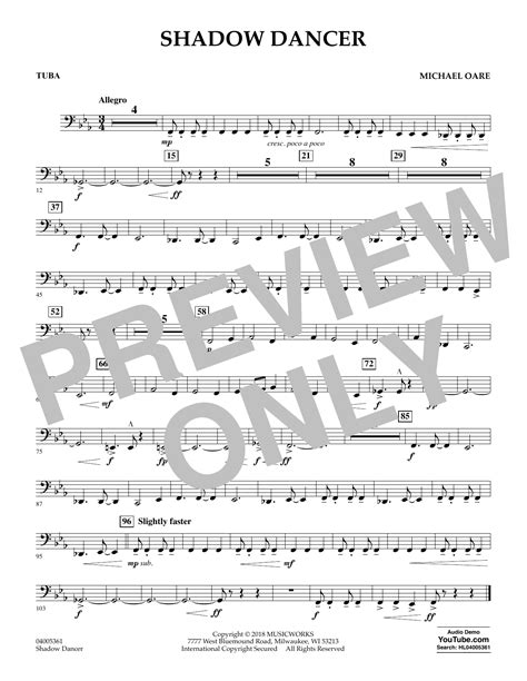 Shadow Dancer Tuba By Michael Oare Sheet Music For Concert Band At