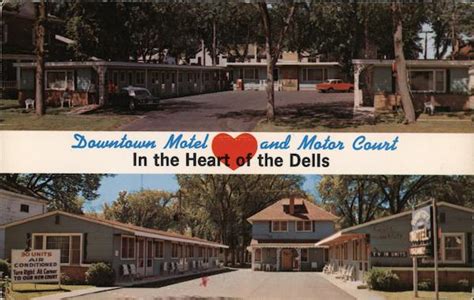 Downtown Motel and Motor Court In the Heart of the Dells Wisconsin Dells, WI Postcard