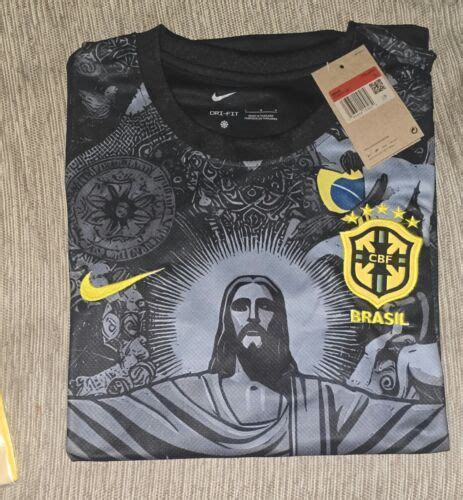 Brazil Christ Redeemer Jersey Fan Version Large S L Sizes