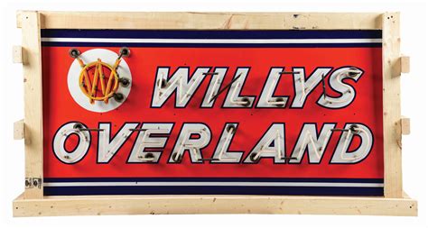 Lot Detail Willys Overland Porcelain Neon Dealership Sign