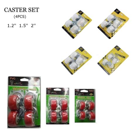 4pcs Red Silent Caster 12 15 2 Universal Casters Wheel