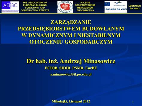 Ppt Zarz Dzanie Przedsi Biorstwem Budowlanym W Dynamicznym I