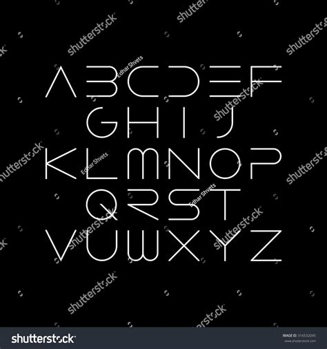 Thin Font Futuristic Font Cosmic Font Vector Alphabet Set Elegant