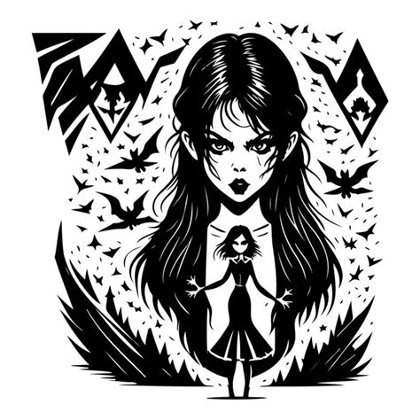 Premium Vector Halloween Exorcist Girl Scary Illustration Sketch Hand