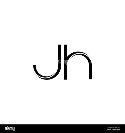 Jh Logo Monogram With Slice Rounded Modern Design Template Isolated On