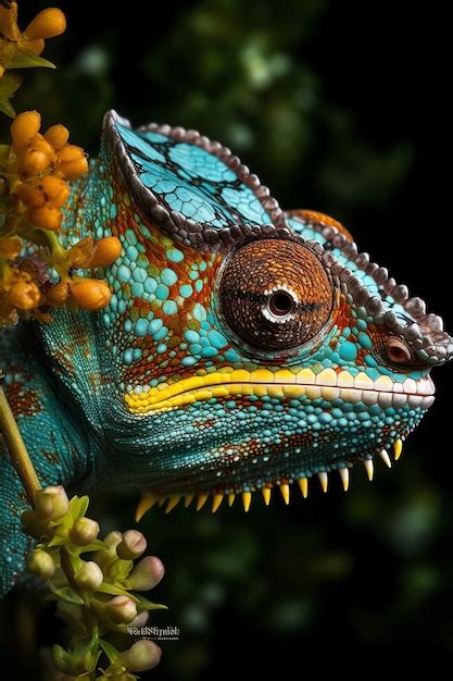 Premium Photo | A chameleon is a common species of chameleon.