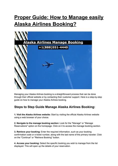 Alaska Airlines Manage Booking: Step by Step Guide by James - Issuu