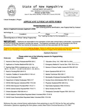 Applicant Licensing Livescan Fingerprinting Receipt Doc Fill And Sign