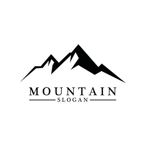 Mountain View Logo Vector Design At Sunrise For Outdoor Nature