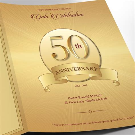 Pastor Tabloid Golden Anniversary Program Template Word Template ...