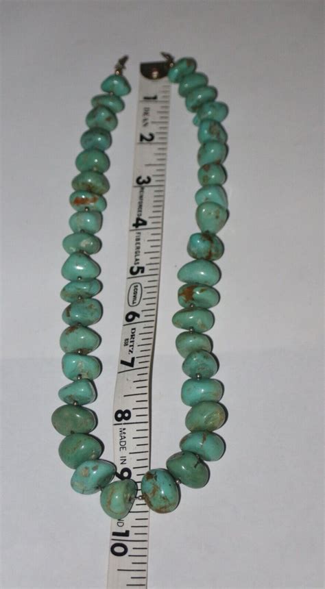 NAVAJO PEARLS ROYSTON Green Boulder TURQUOISE STERLIN Gem