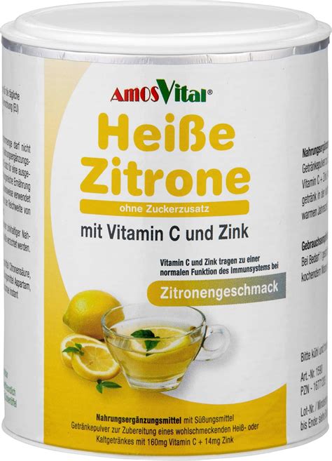 AMOSVITAL Heiße Zitrone mit Vitamin C Zink 1 Amazon de Drogerie