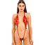 Women Micro Mini Bikini Metallic Sling Shot Bodysuit One Piece Monokini