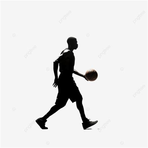 Silhouette Of A Basketball Player Carrying A Basketball Basketball