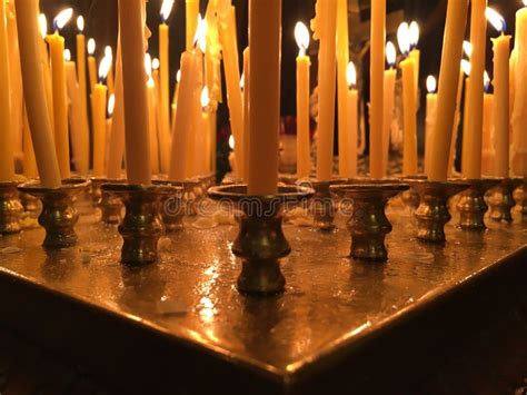 Burning Candles during Epiphany at Russian Orthodox Church. Stock Photo - Image of flame, water ...