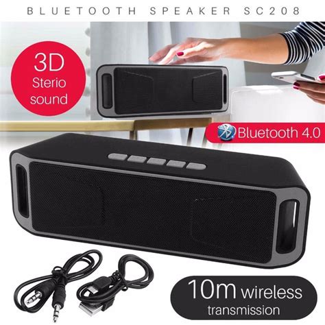 Wireless Portable Bluetooth Speaker Stereo Subwoofer USB Speakers TF FM Radio Built-in Mic Dual ...