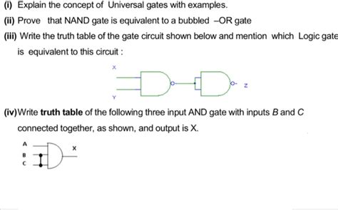 Solved (i) Explain the concept of Universal gates with | Chegg.com