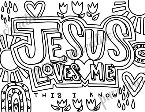 jesus loves me coloring pages printables #5617904 | Clipart Library
