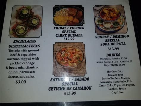 Menu At El Buen Sabor Restaurant Russellville