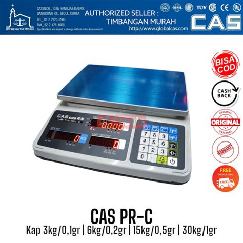 Jual Counting Scale CAS PRc Kap 3Kg 30Kg Timbangan Hitung Pcs