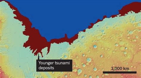 Evidence Of Two Ancient Ft High Tsunamis Found On Mars