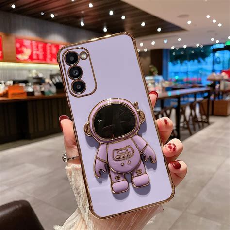 D Plating Astronaut Hidden Stand Case Cover For Samsung Galaxy S