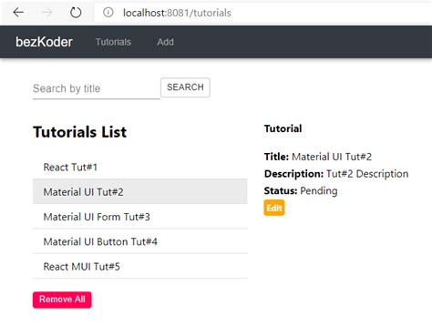React Material Ui Examples With A Crud Application Bezkoder