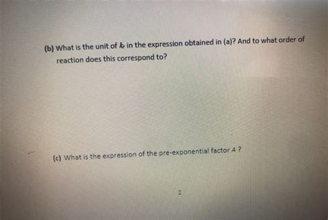 Solved Q Marks Eyring Equation In Term Of Concentration Chegg