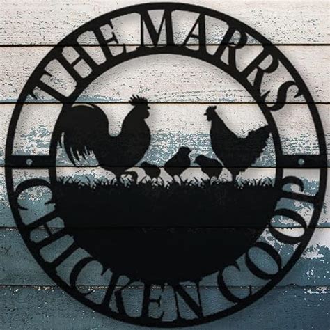 Personalized Metal Chicken Coop Sign Chicken Hens Farm