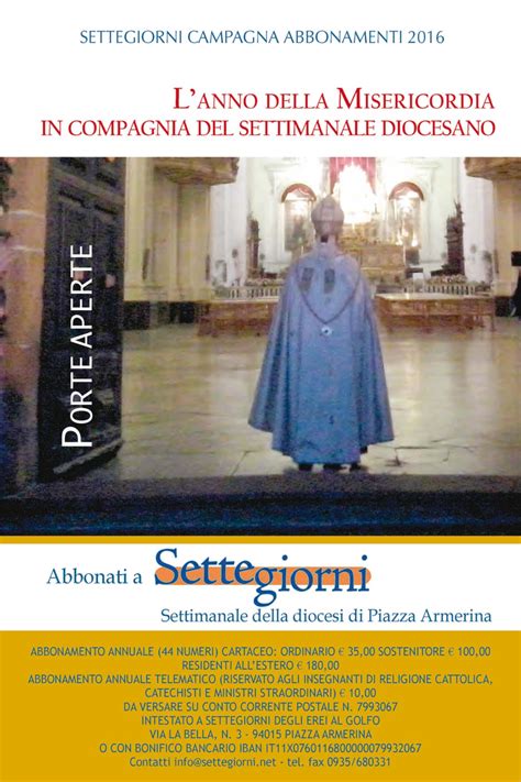 Abbonamento2016web Diocesi Di Piazza Armerina