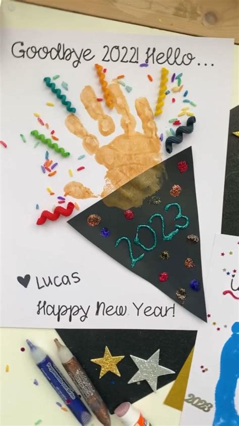 New Years Handprint Crafts Preschool Crafts Toddler Crafts