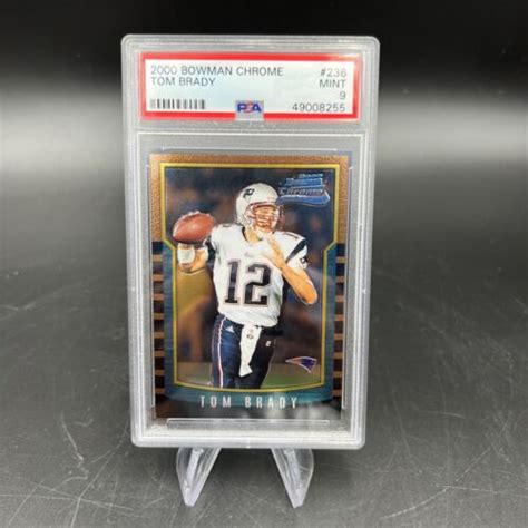 2000 Bowman Chrome Football 236 Tom Brady Rookie Card Graded PSA 9