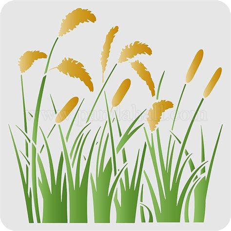 Wholesale Fingerinspire Reed Grass Stencils X Cm Reusable Cattail