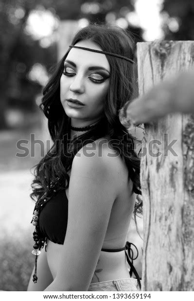 Beautiful Sexy Brunette Girl Dressed Cowboy Stock Photo 1393659194 Shutterstock