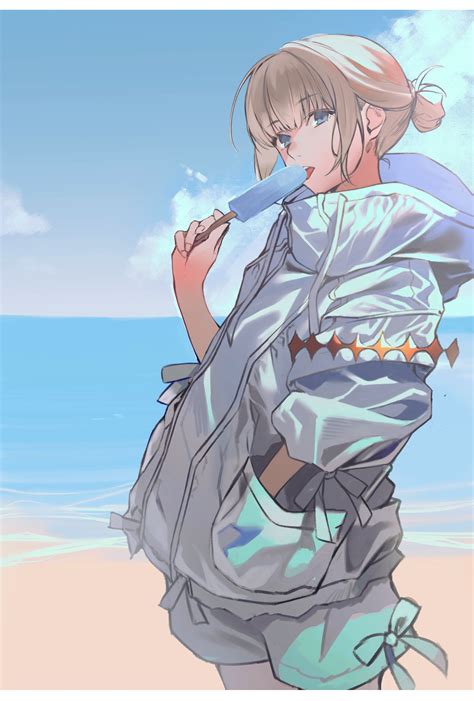 Safebooru Boy Absurdres Beach Blonde Hair Blue Eyes Blue Sky Cowboy