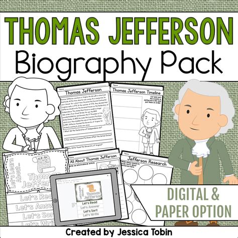 Thomas Jefferson Biography Pack - Elementary Nest