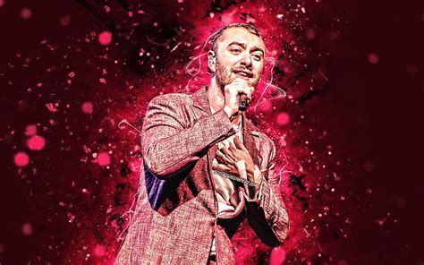 Sam Smith Purple Neon Lights British Singer Music Stars Creative