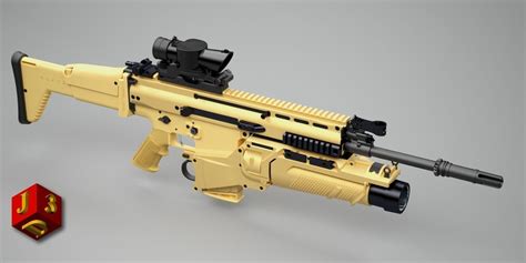 Scar H Assault Rifle D Model Cgtrader