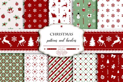 Christmas Patterns And Borders Graphic By Vasmila Design Creative Fabrica