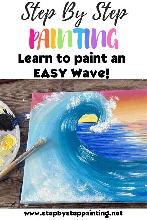 Wave Painting Step By Step Acrylic Tutorial For Beginners Wave Art Painting Wave Painting