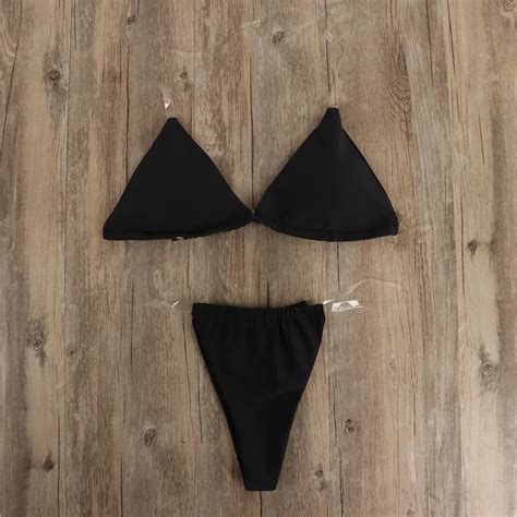 Custom Logo Bikini Set Swim Suit Women Micro Halter Top And G String Set Sexy Transparent Straps
