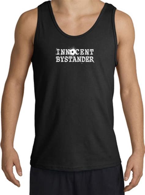 Innocent Bystander White Funny Adult Tanktop Black Innocent Bystander Tanktops