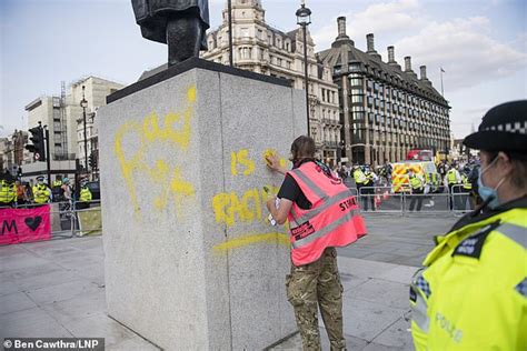 Xr Vandals Deface Winston Churchill Statue With Graffiti Big World News