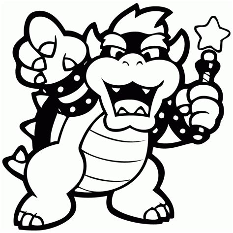 Bowser Coloring Pages To Print Coloring Home