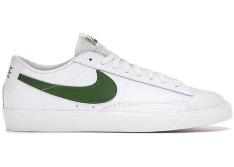 Nike Blazer Low Leather White Forest Green Men's - CI6377-108 - US